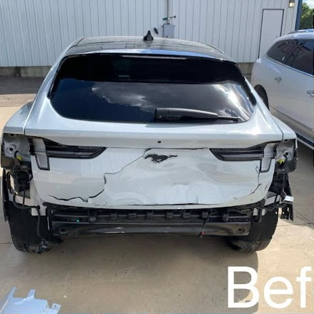 Before — Mustang Mach-E rear collision damage